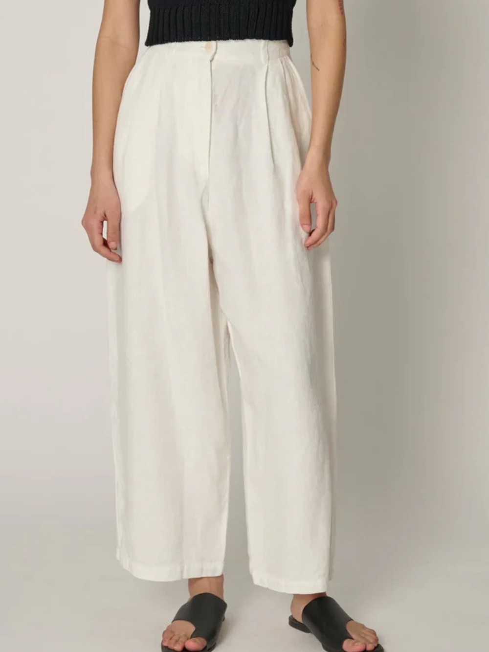 SHAINA MOTE Boy Trouser Linen in Salt